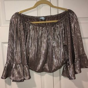 Shimmer crop shirt